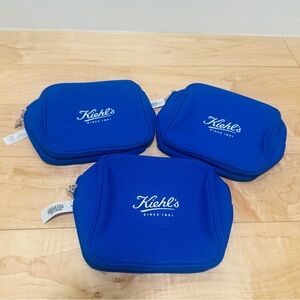 Kiehl’s Blue Travel Bag Cosmetic Bag Set of 3